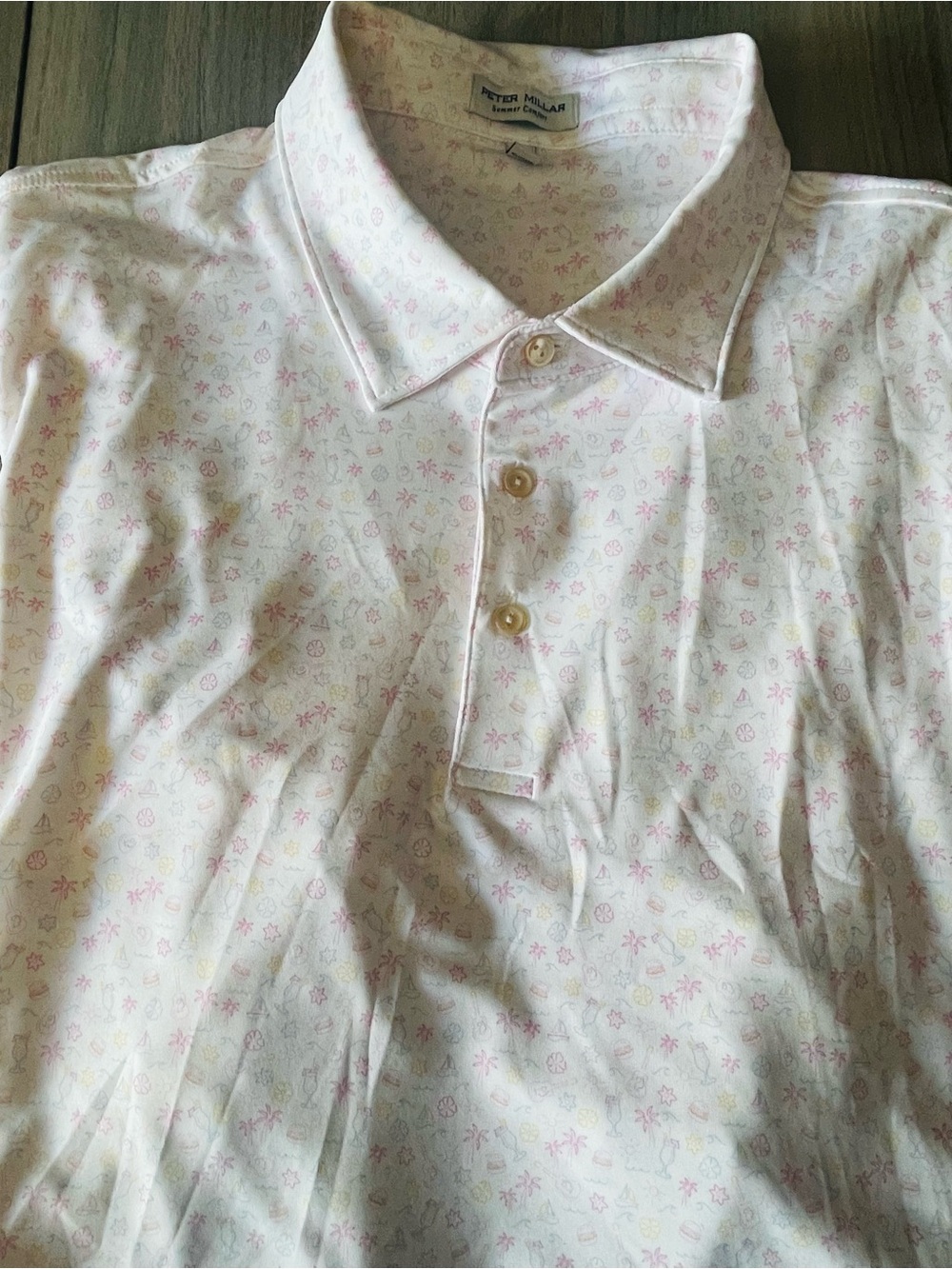 Peter Millar Summer Comfort Polo XXL Island Tropical Print Edgewood Country Club